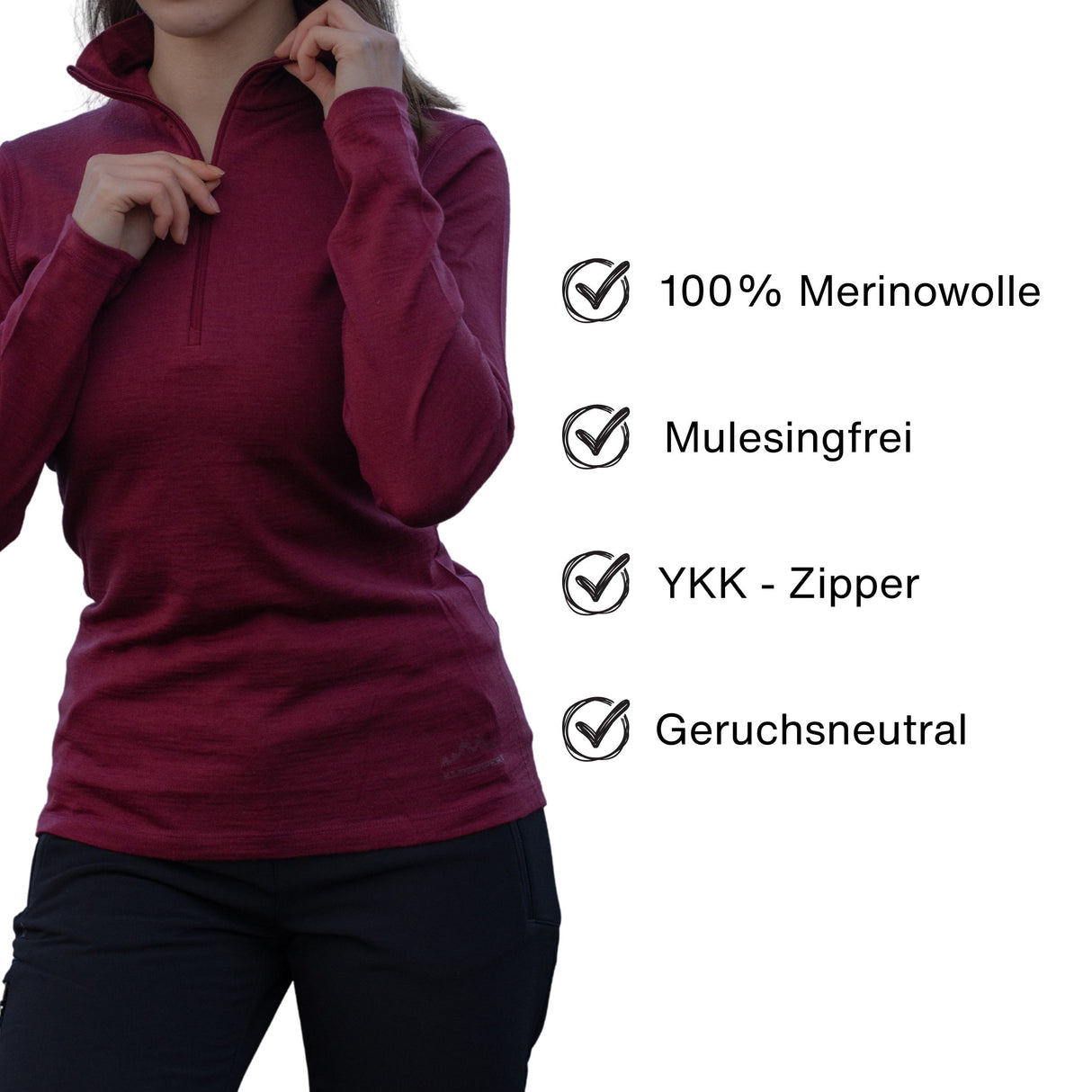 Merino-Damen-Zip