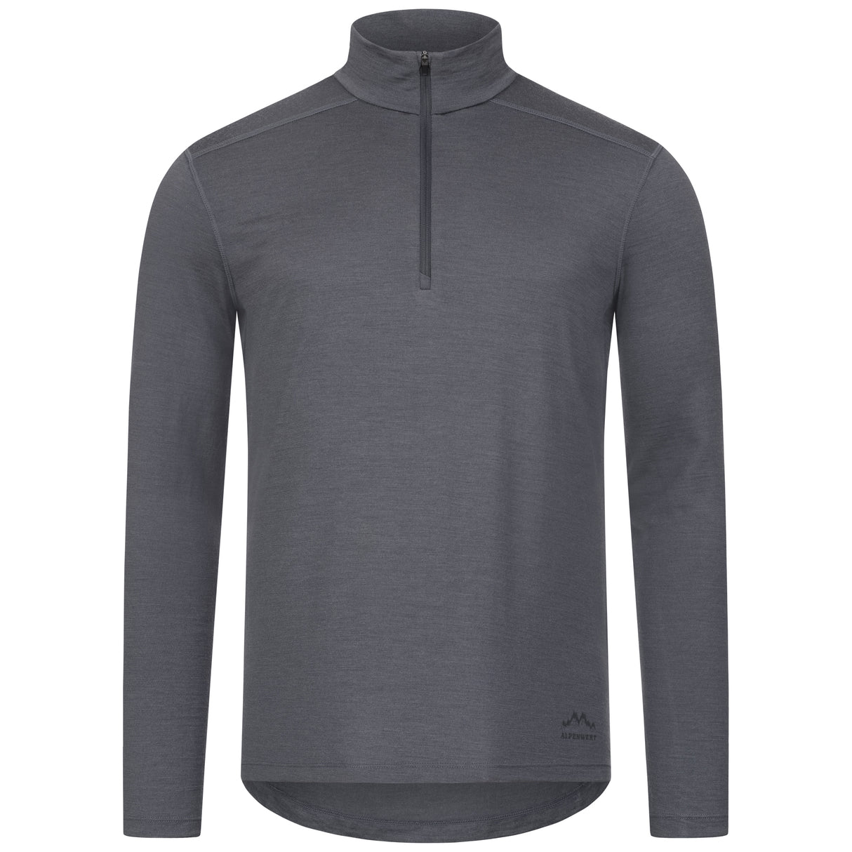 Langarmshirt Herren 100% Merino mit Zip