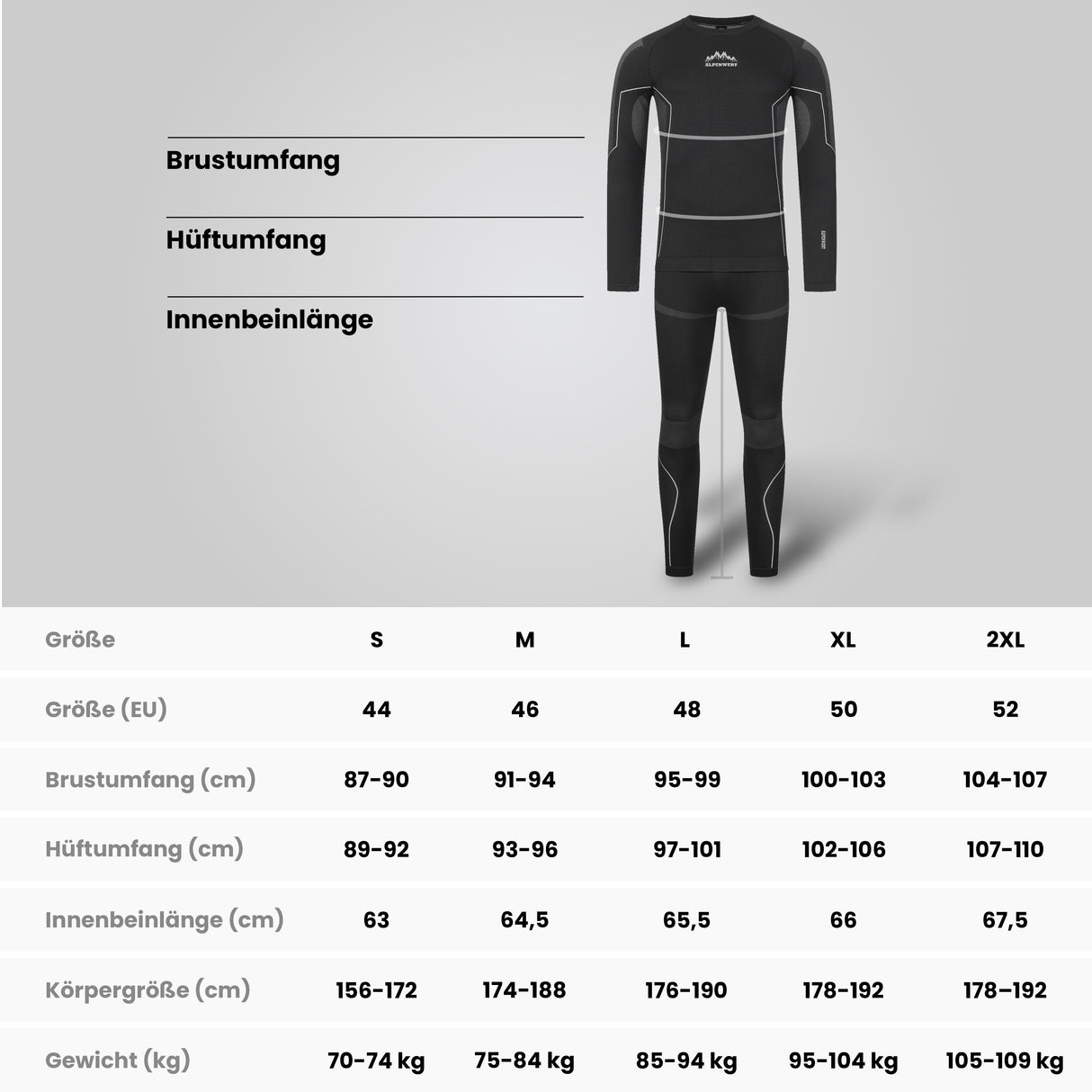 Thermounterwäsche Herren mit Daumenloch aus recyceltem Polyester