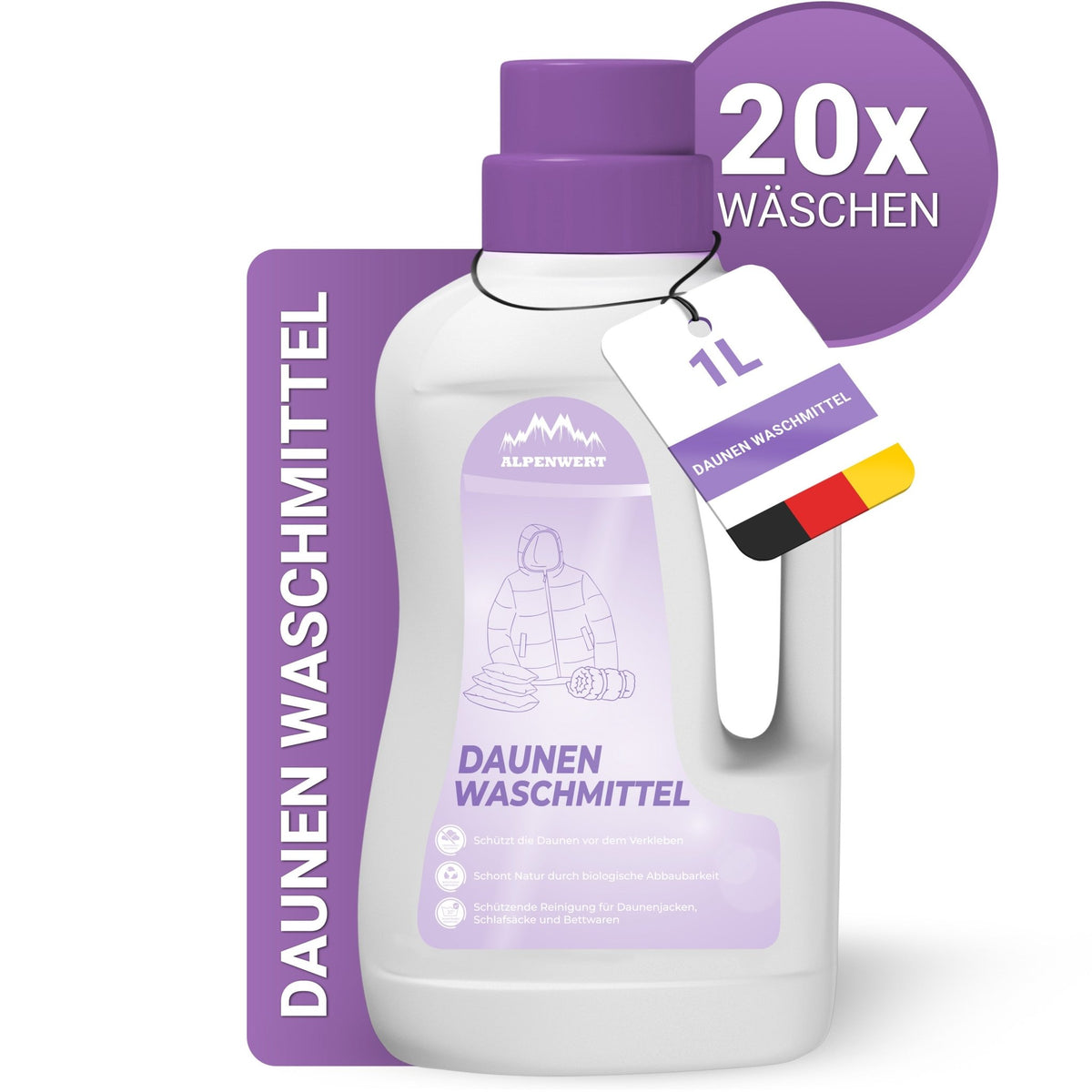 Daunenwaschmittel Daunenjacke waschen ohne Funktionsverlust Alpenwert – ALPENWERT