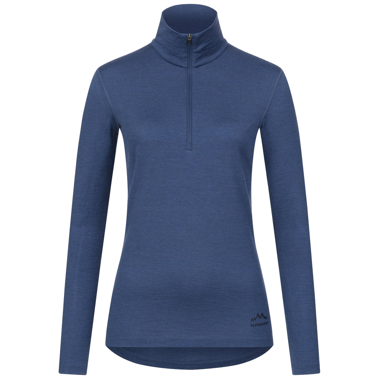 Langarmshirt Damen 100% Merino mit Zip - ALPENWERT