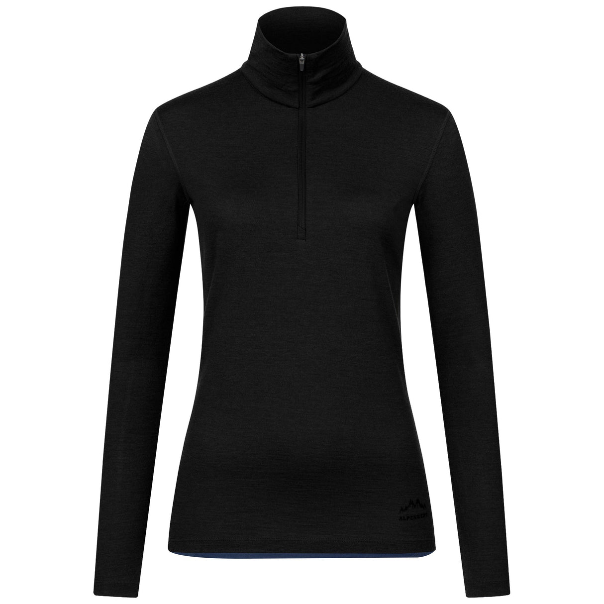 Langarmshirt Damen 100% Merino mit Zip - ALPENWERT