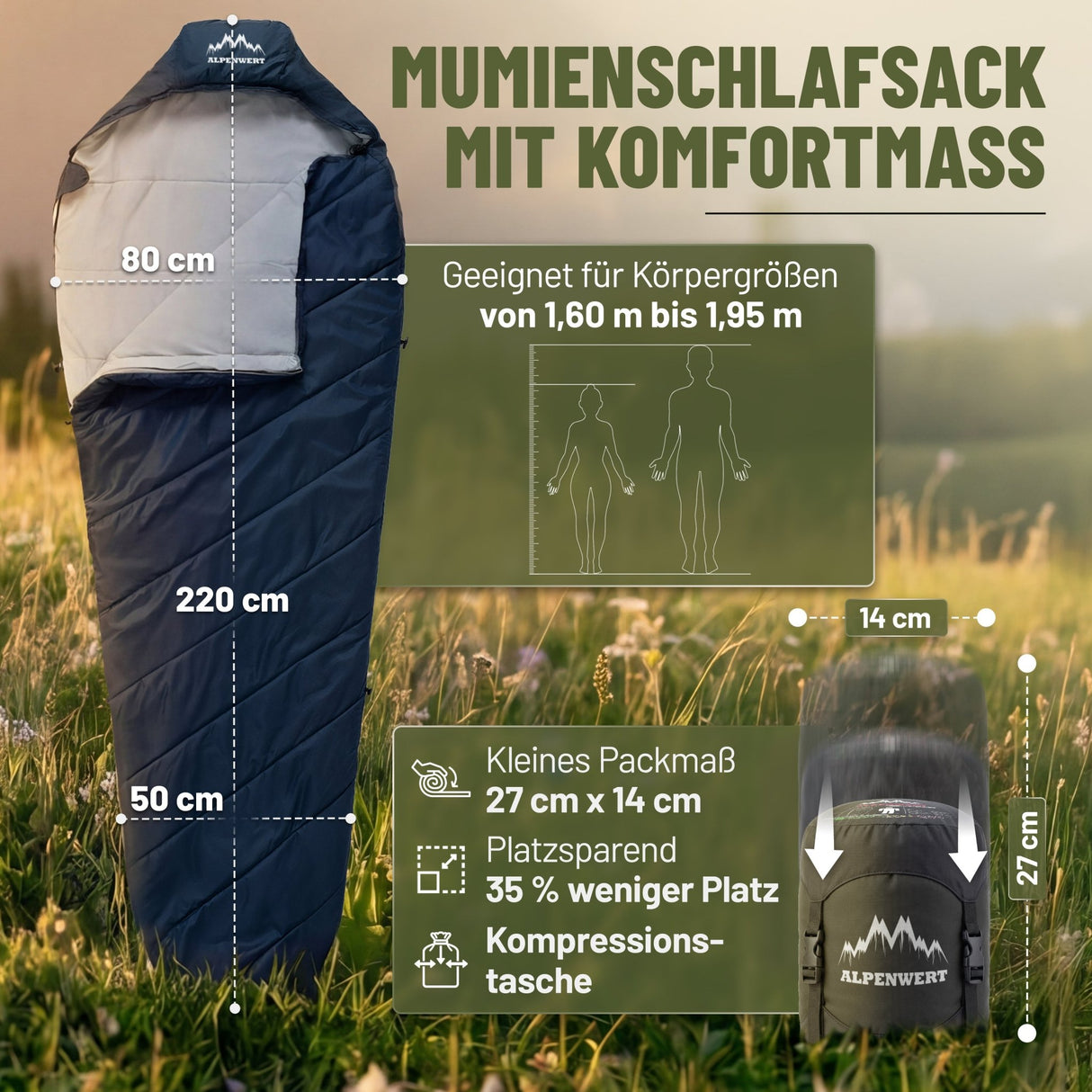 Sommerschlafsack 880g - ALPENWERT