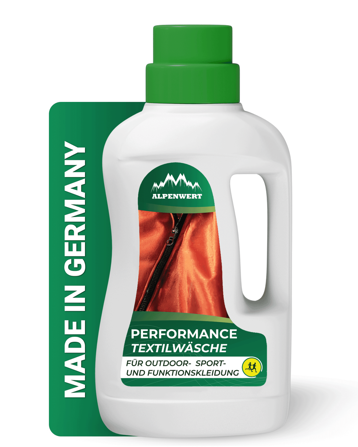 Alpenwert Funktionswaschmittel für Outdoor- und Sportbekleidung, Flasche mit Etikett