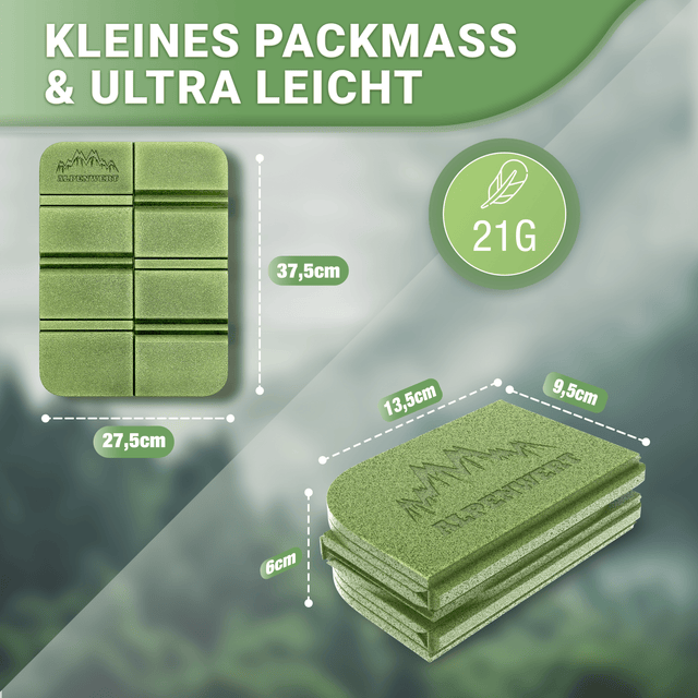 Outdoor Sitzkissen faltbar 2er Set – Leicht & isolierend