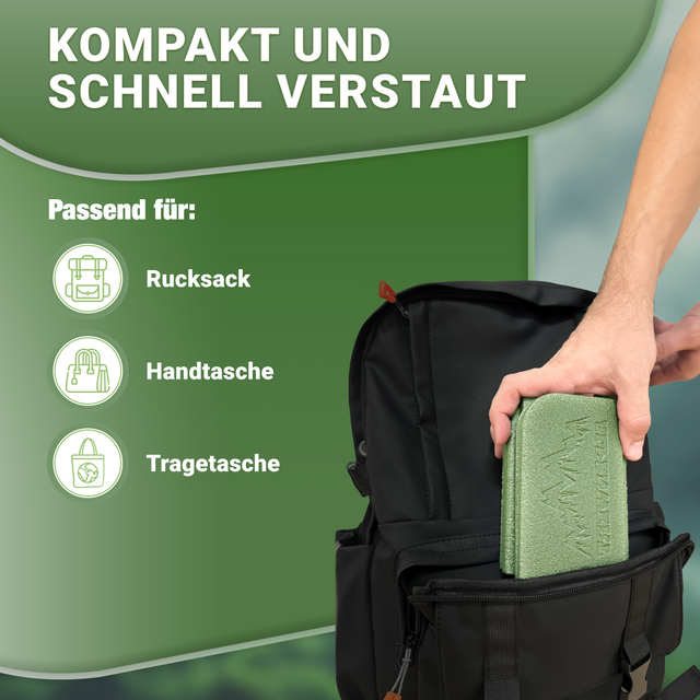 Outdoor Sitzkissen faltbar 2er Set – Leicht & isolierend