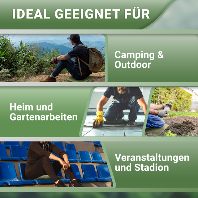 Outdoor Sitzkissen faltbar 2er Set – Leicht & isolierend