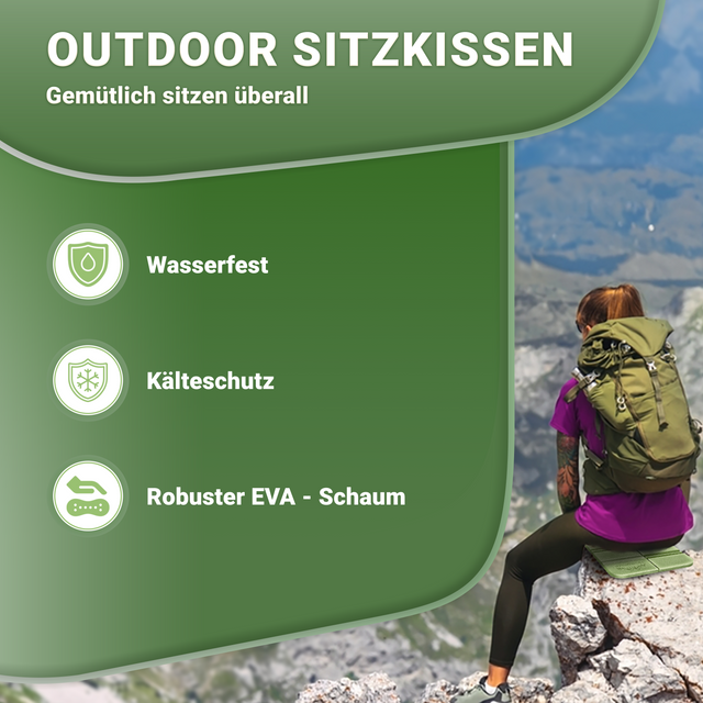 Outdoor Sitzkissen faltbar 2er Set – Leicht & isolierend