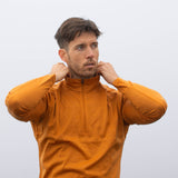 Langarmshirt Herren 100% Merino mit Zip