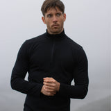 Langarmshirt Herren 100% Merino mit Zip