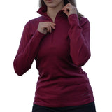 Langarmshirt Damen 100% Merino mit Zip