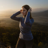 Langarmshirt Damen 100% Merino mit Zip