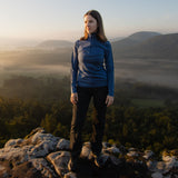 Langarmshirt Damen 100% Merino mit Zip