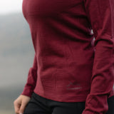 Langarmshirt Damen 100% Merino mit Zip