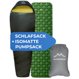 Schlafsack + Isomatte + Pumpsack