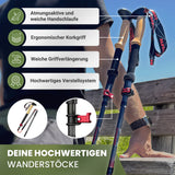 Wanderstöcke faltbar & höhenverstellbar – Leicht & stabil