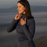 Langarmshirt Damen 100% Merino mit Zip