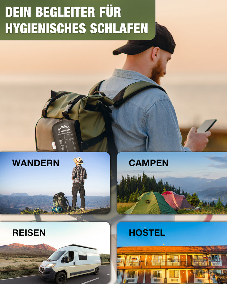 Ultraleichter Hüttenschlafsack – kompakt & pflegeleicht