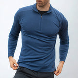 Langarmshirt Herren 100% Merino mit Zip