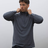 Langarmshirt Herren 100% Merino mit Zip