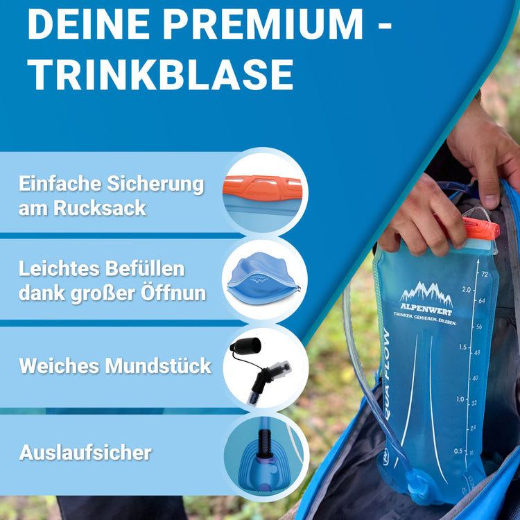 Trinkblase mit Trinkschlauch – BPA-frei, ultraleicht & robust