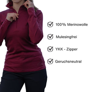 Merino-Damen-Zip