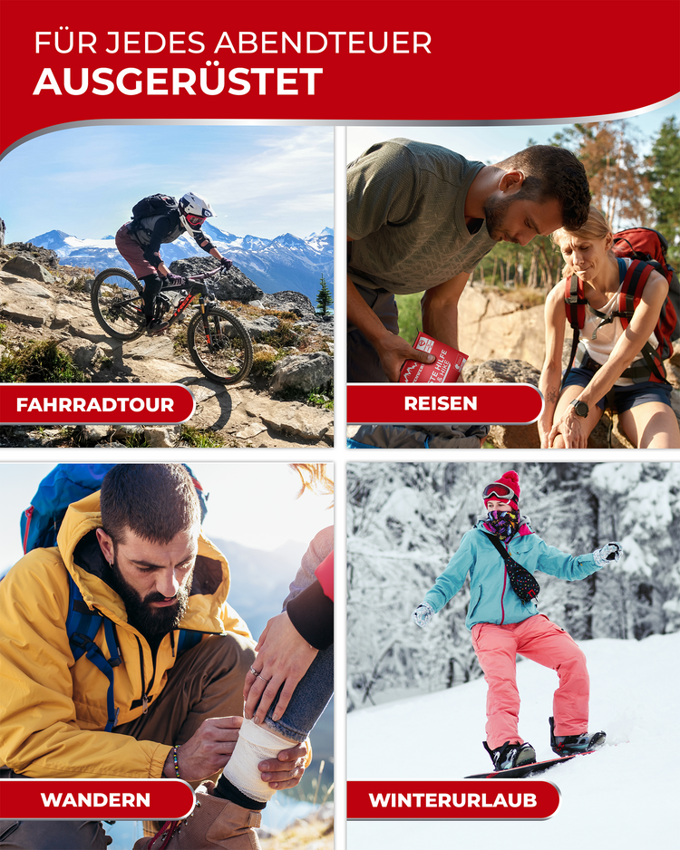Erste Hilfe Set für Outdoor & Fahrrad mit Zeckenzange