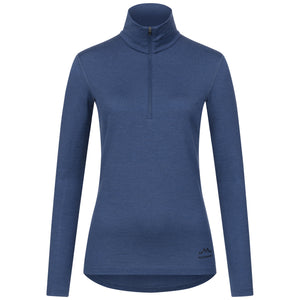 Langarmshirt Damen 100% Merino mit Zip