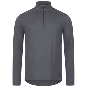 Langarmshirt Herren 100% Merino mit Zip