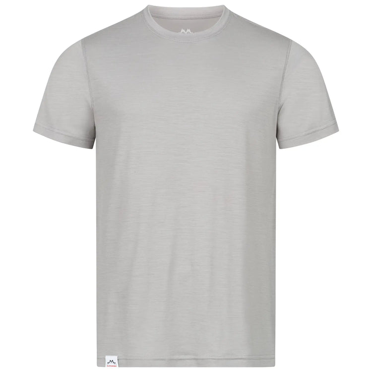 Merino Shirt Herren Grau von vorne – funktionelles T Shirt aus Merinowolle