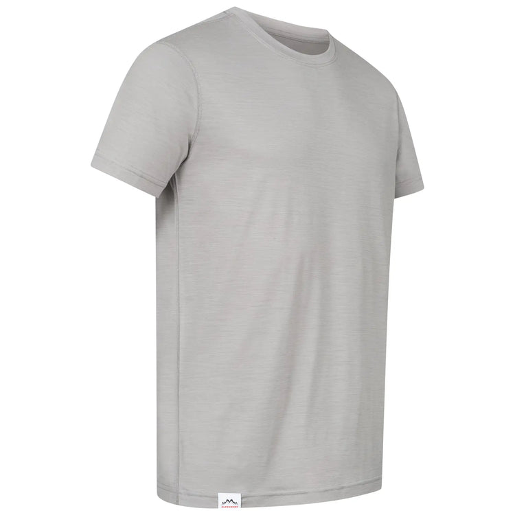 Graues Merino Shirt Herren Seitenansicht – leicht, weich und nachhaltig
