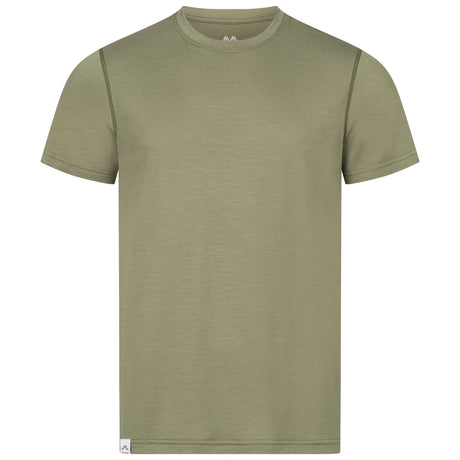 Merino T Shirt Herren gruen von der Seite – ideale Belueftung beim Wandern