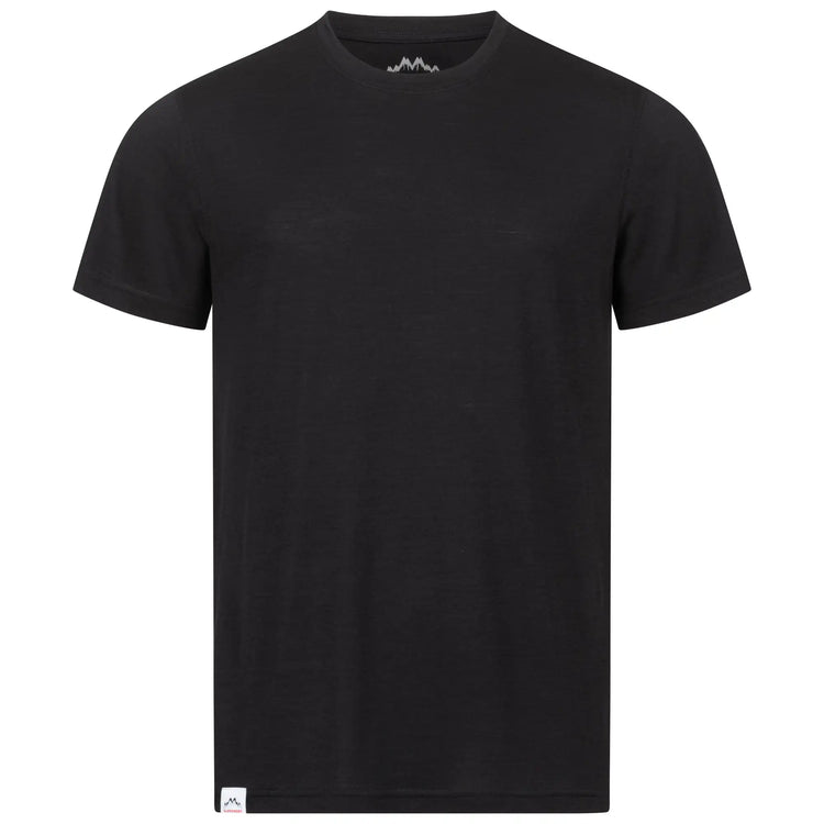 Merino Shirt Herren in Schwarz von vorne – atmungsaktiv und temperaturregulierend