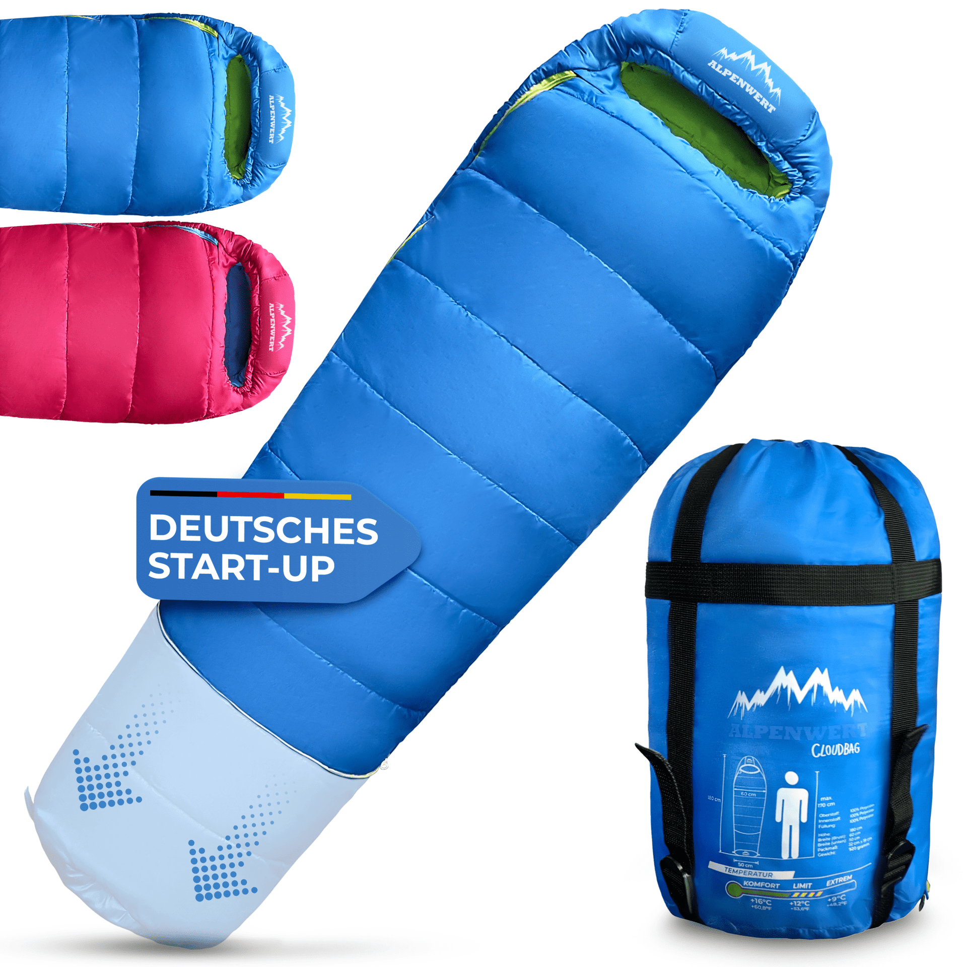 Schlafsack Kinder | Kinderschlafsack frs Camping  Alpenwert  ALPENWERT