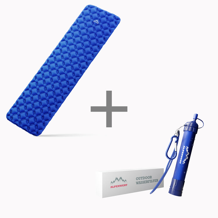 Outdoor Isomatte mit Gratis Wasserfilter – leicht, kompakt & praktisch