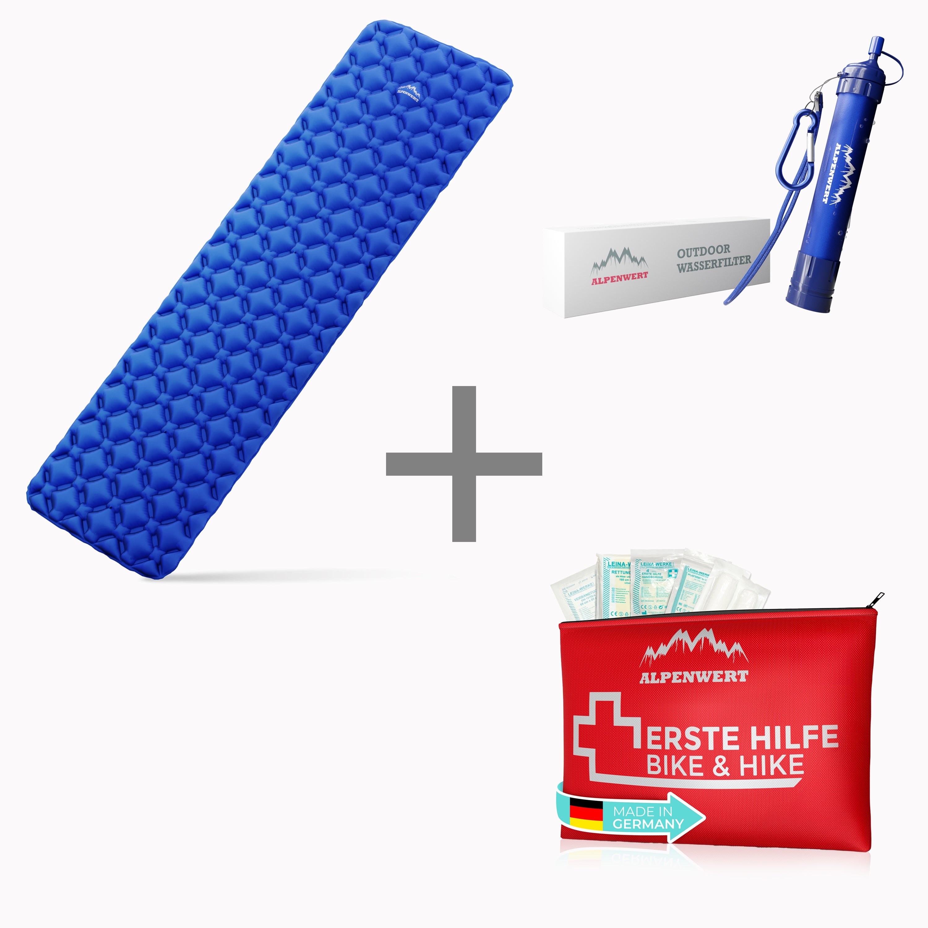 Mega Bundle: Outdoor Isomatte + Wasserfilter + Erste Hilfe Set