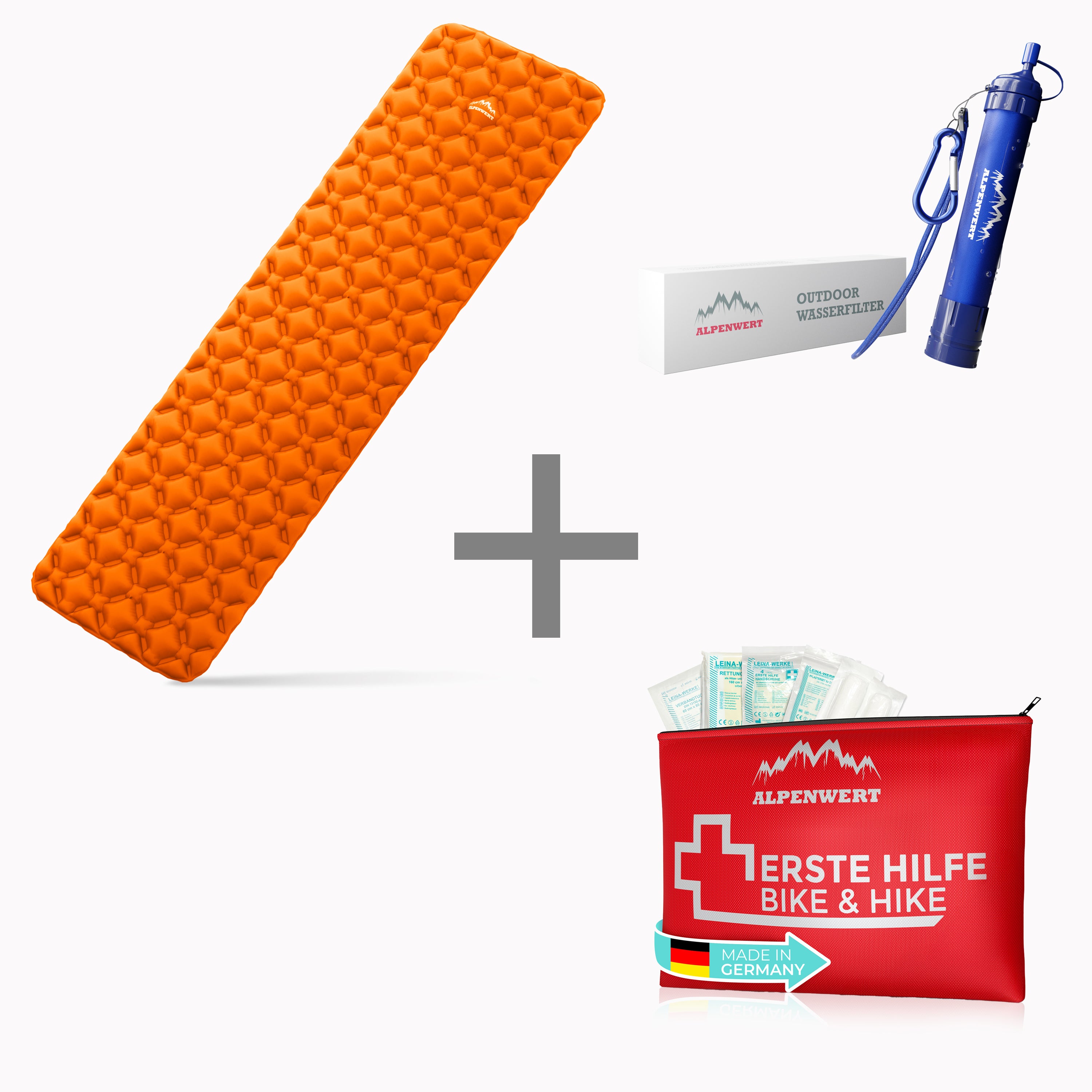 Mega Bundle: Outdoor Isomatte + Wasserfilter + Erste Hilfe Set