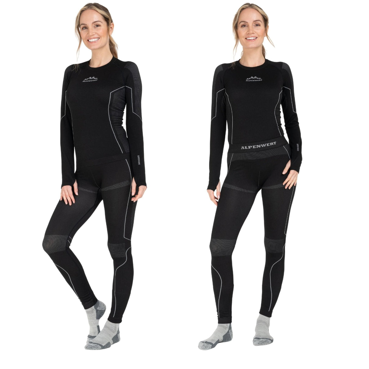Thermounterwäsche Damen mit Daumenloch aus recyceltem Polyester - ALPENWERT