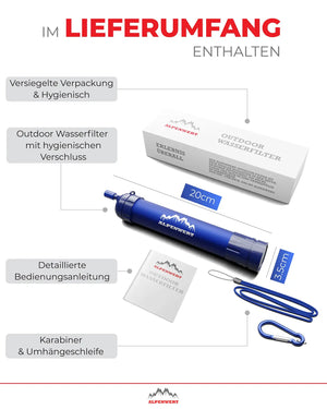 Wasserfilter Outdoor mit 4.000 L Kapazität - ALPENWERT
