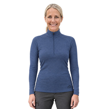 Langarmshirt Damen 100% Merino mit Zip