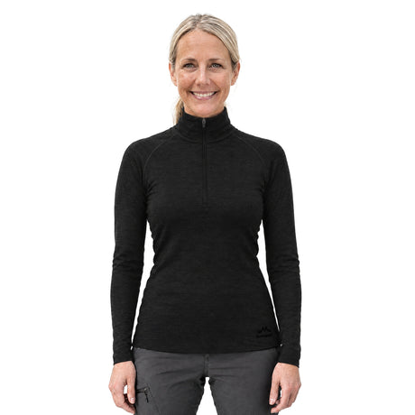Langarmshirt Damen 100% Merino mit Zip